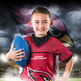 Spring Hill NFL Flag Football Player holding ball